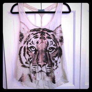 🐯 EUC 🐯 Yellow Tiger Tank with Open Back XL